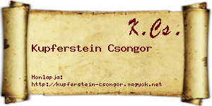 Kupferstein Csongor névjegykártya